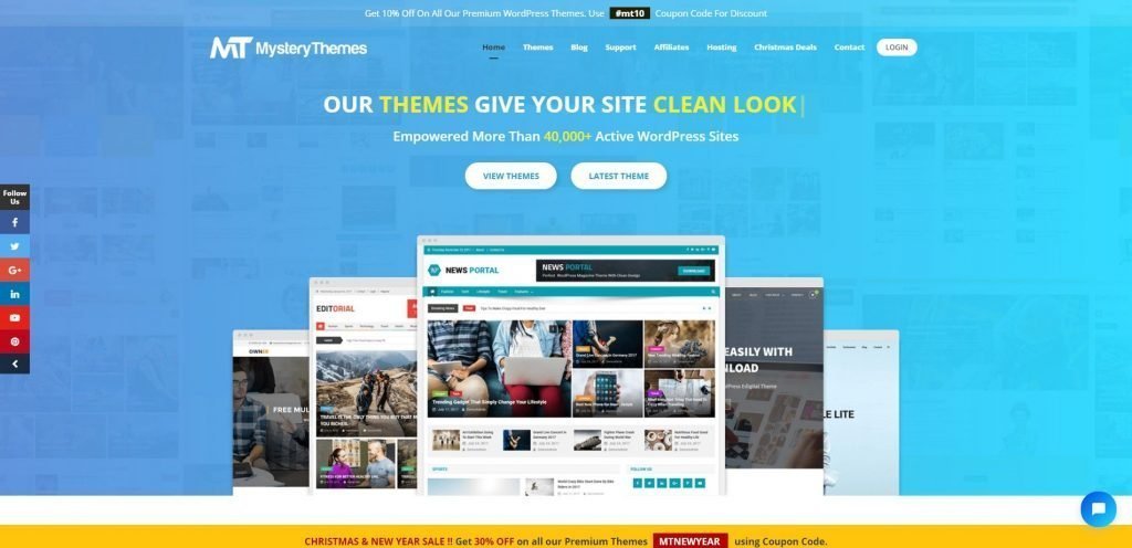 mysterythemes christmas & new year WordPress deals