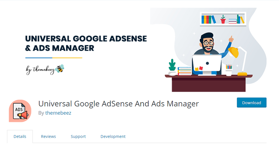 Universal google adsense and ads manager plugin screenshot