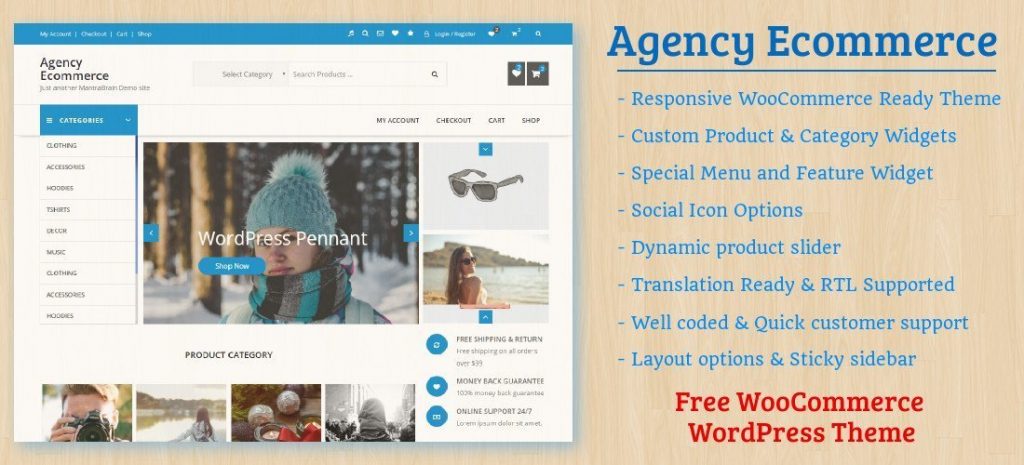 15+ Best Free WooCommerce WordPress Themes 2019 7 Agency E-commerce Screen shot