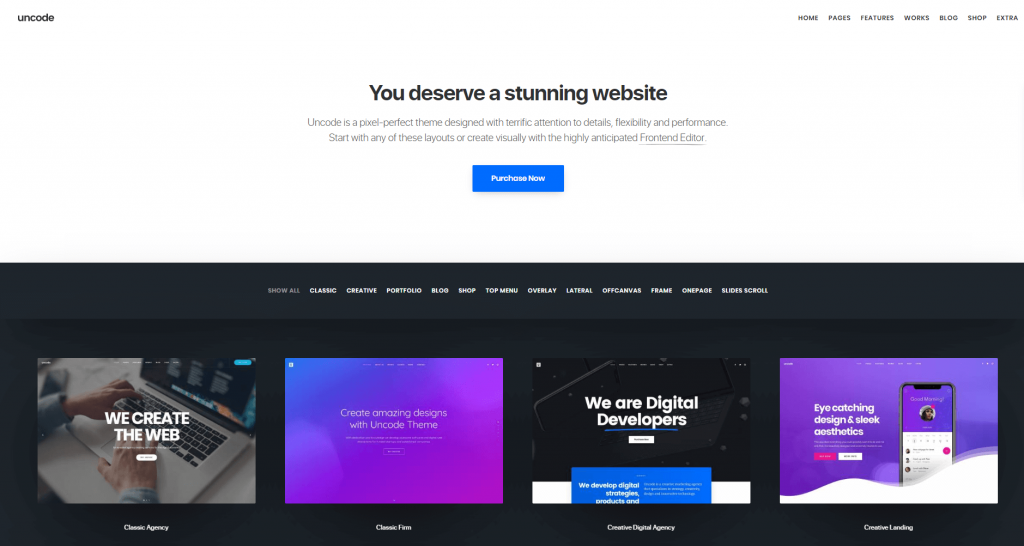 15+ Best Portfolio WordPress Themes 2022 2 Uncode WordPress theme ss