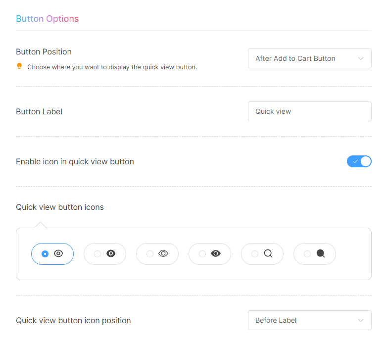 Configuring product quick view button - Add Product Quick View in WooCommerce