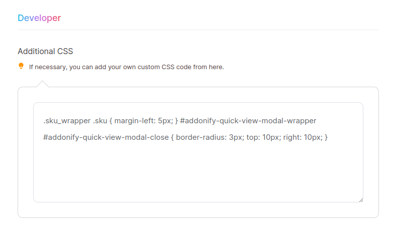 Additional CSS - Add Product Quick View in WooCommerce